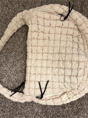 Women’s Quilted Cream Puffer Jacket - Lightweight Packable Coat